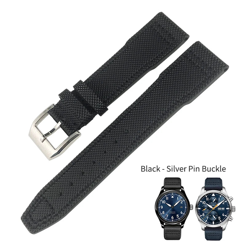 Bracelet de montre en cuir de veau pour homme, bracelet de montre en nylon, bleu, adapté pour Portofino IWC, TOP GUN, Big Pilot SPITFIRE Mark 18, 20mm, 21mm, nouveau