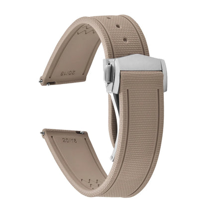 Premium Quality FKM Soft Rubber Watch Strap 20mm 21mm 22mm Sailcloth Texture Sport Band Quick Release Universal Watchband for DLug