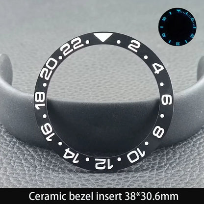 38mm x 30.6mm Sloped Ceramic Bezel GMT and Diving Watch Insert for 40mm Men's Watch Replacement Watch Bezel Inserts