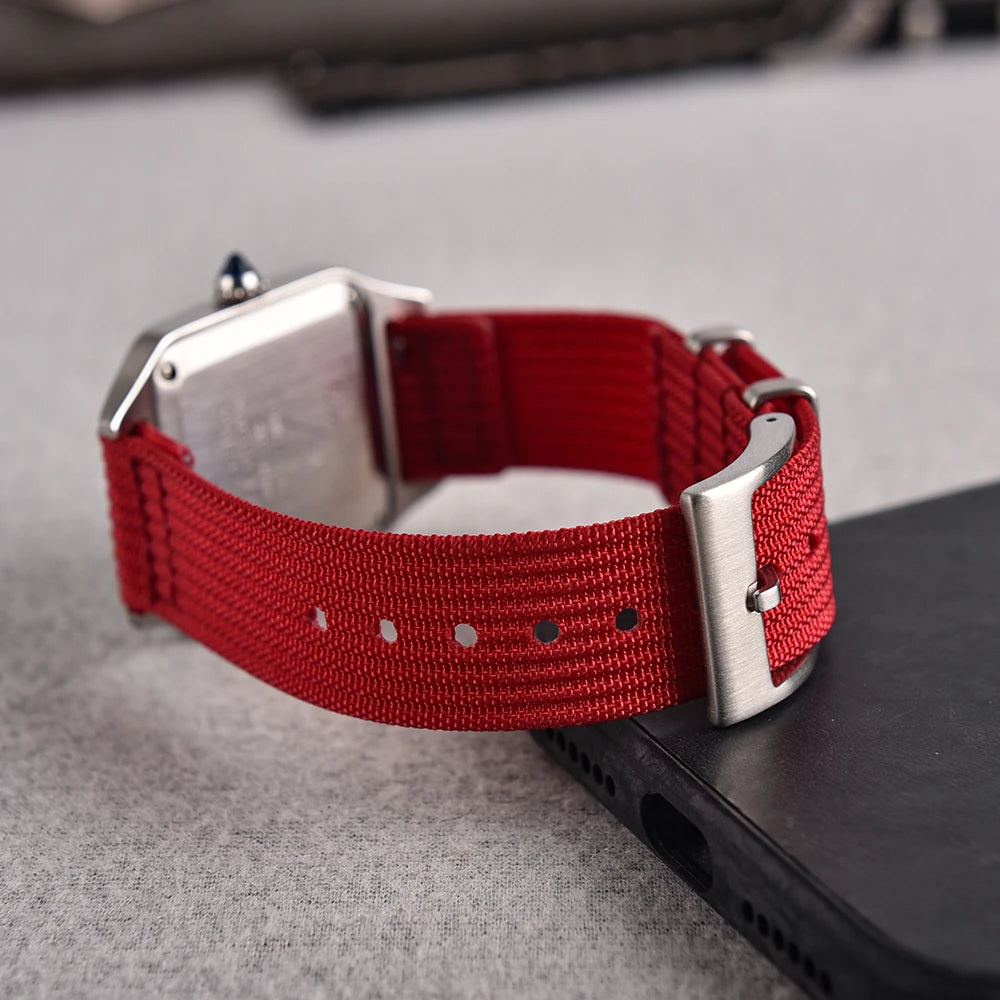 18mm 20mm 22mm Ribbed Nylon Watch Band, Breathable Sport Design, Durable Soft Strap for Men and Women