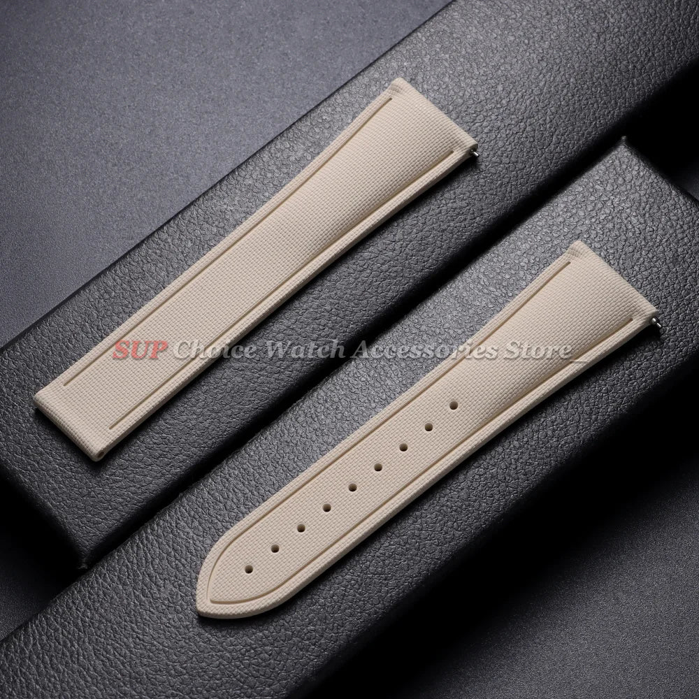 Bracelet universel à dégagement rapide 20mm 21mm 22mm, bracelet de montre étanche en caoutchouc FKM pour Omega, Rolex, Seiko