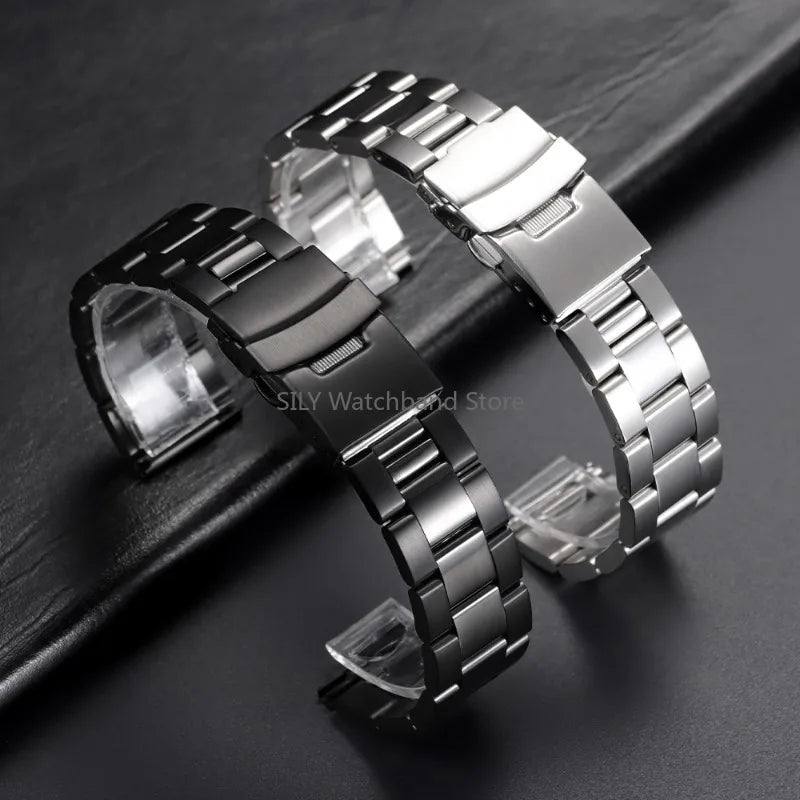 20/22mm 24mm 26mm 28mm Diving Metal Belt Bracelet, Universal Men's and Women's Watch Strap for Rolex, Solid Stainless Steel Strap for Seiko