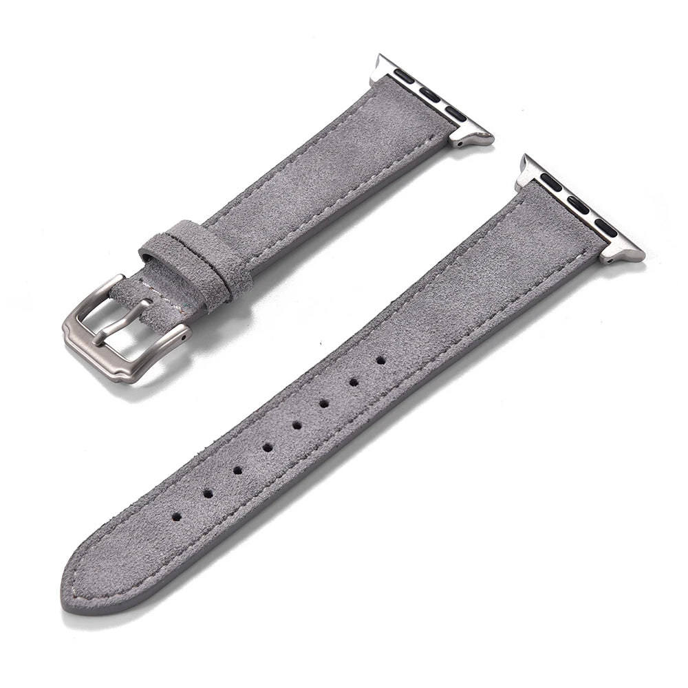 Cinturino in pelle scamosciata per Apple Watch Ultra 2 42mm 45mm 44mm, per iWatch 8 7 6 5 SE, cinturino in pelle da donna e da uomo, cinturino in pelle per affari, 38mm 40mm 41mm