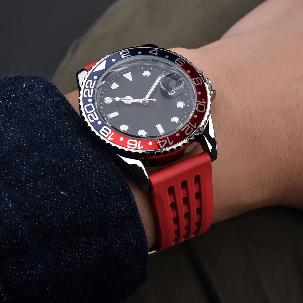Bracelet de montre en caoutchouc FPM FKM, 20mm 22mm, dégagement rapide, qualité supérieure, conception de Structure poreuse, bracelet de Sport Durable et confortable