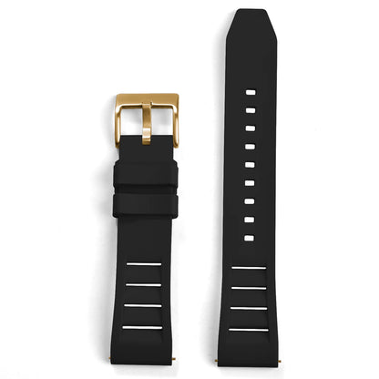 Bracelet de montre en caoutchouc FKM 20mm 22mm, souple, étanche, pour Huawei, Samsung, Seiko, Omega, avec attache rapide