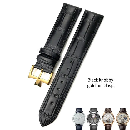 Bracelet de montre en cuir véritable de vache, 19mm, 20mm, 21mm, 22mm, adapté pour Vacheron Constantin, bracelet de montre en cuir de veau crocodile, noir et marron