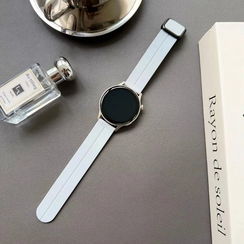 20 22mm Silicone Strap with Magnetic Clasp for Samsung Galaxy Watch 8 4 5 6 Pro 40mm 44mm 45mm 42/46mm