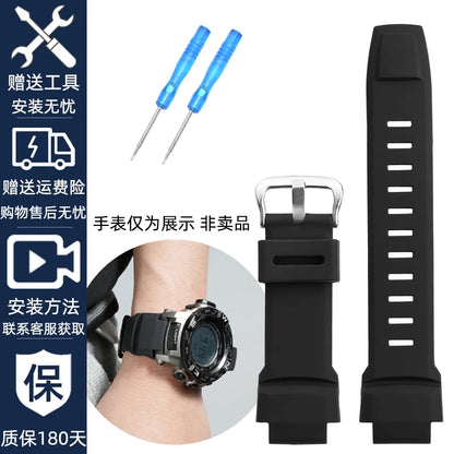 Bracelet de montre convexe en silicone souple, pour Casio PROTREK série PRW 3500 2500 5000 prw5100 PRG 250T 270 prg550 200