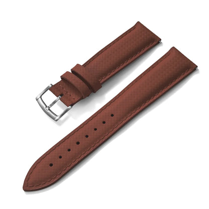 STAPELP – Fabric Sailcloth Strap, 18mm, 19mm, 20mm, 22mm, Top FKM + Leather Base, Textured Rubber Watch Straps, Quick Release Pin Buckle
