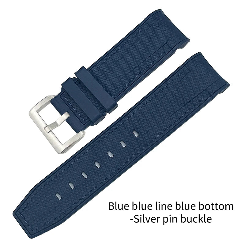 Cinturino per orologio in gomma intrecciata, 23mm 22mm, per Blancpain Fifty Fathoms 5000 5015, nero, blu, in morbido silicone, nuovo