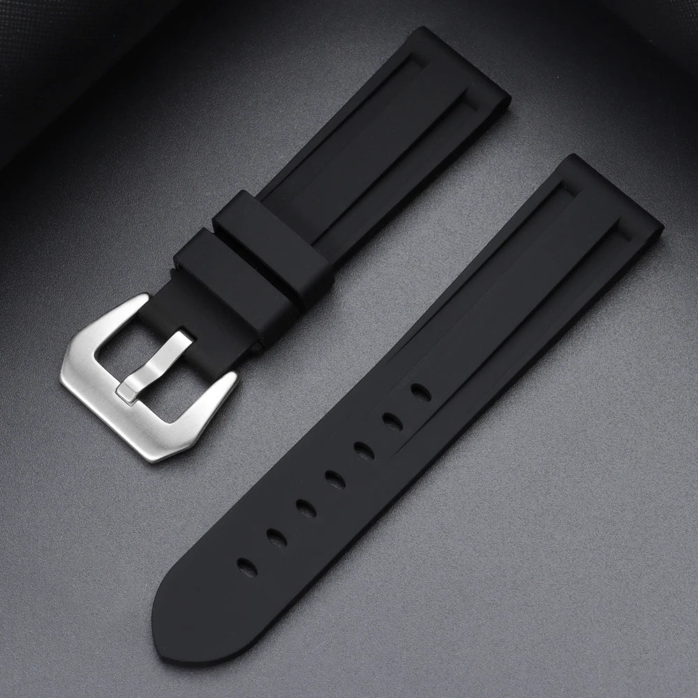 20/22/24/26mm Soft Comfortable Silicone Sport Watch Straps for Panerai – Blue, Black, Brown Accessories
