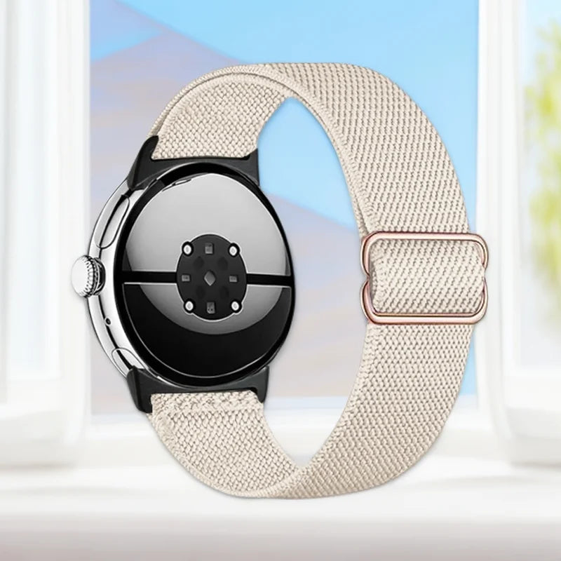 Soft Nylon Strap for Google Pixel Watch 4 3 45/41mm, Replacement Strap for Pixel Watch 2/1 41mm, Elastic Nylon Buckle Strap