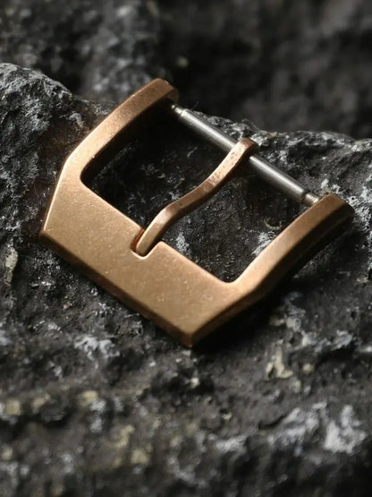 Cinturino in caucciù effetto pelle vintage, fibbia in bronzo puro, stile vintage, alta qualità, 18mm