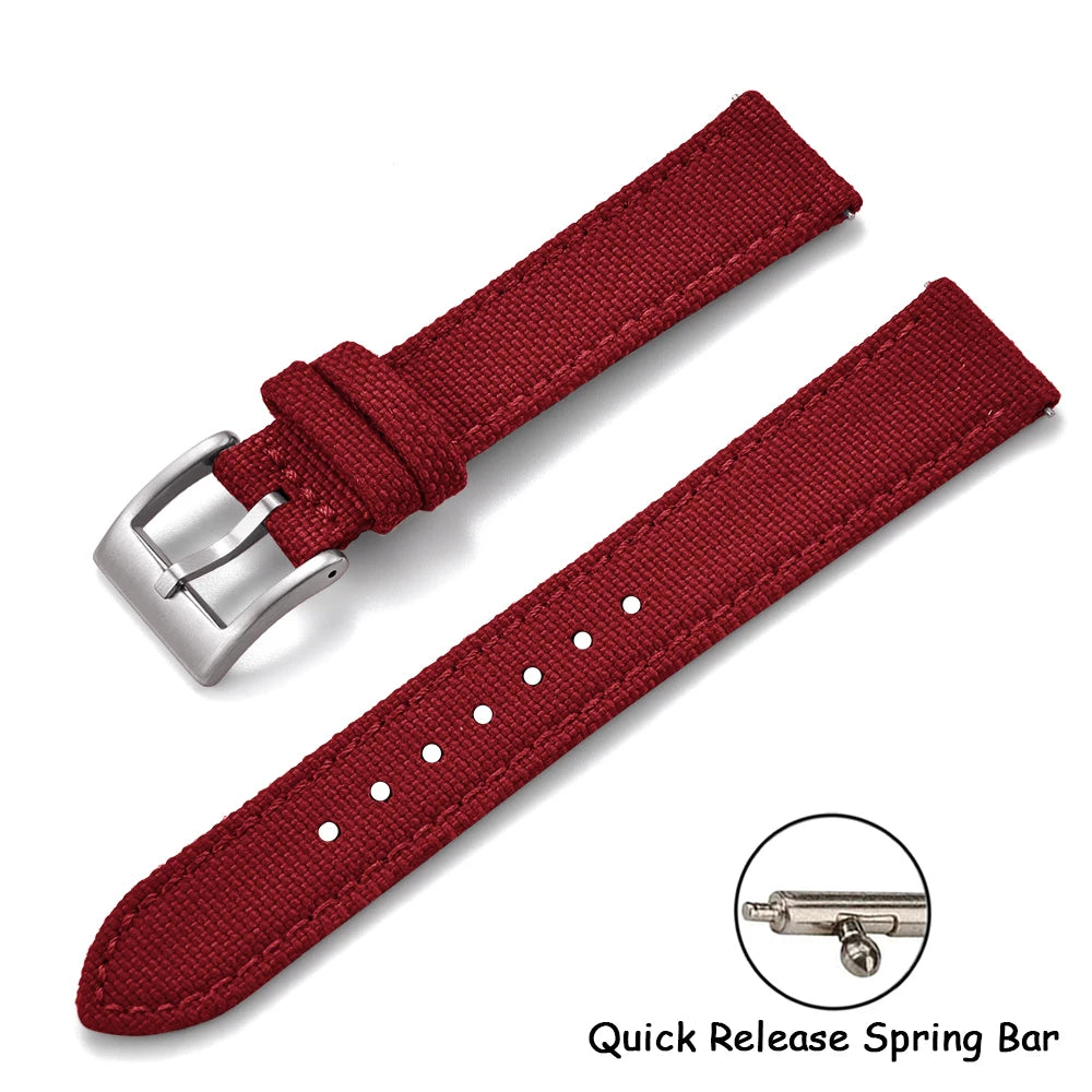 Per Cordura vela cinturino in pelle 18/20/22mm vela cinturini in nylon a sgancio rapido cintura in pelle per Omega Seiko