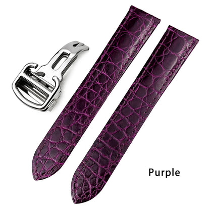 Cinturino per orologio in pelle di alligatore americano per Cartier TANK SANTOS Ballon Bleu, in pelle di coccodrillo 17mm 18mm 19mm 20mm 23mm 22mm