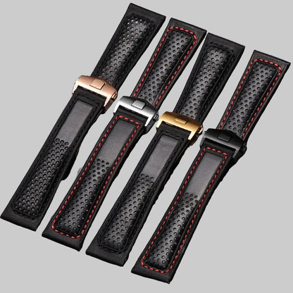 OZE - Racing leather watch strap for Tag Heuer Carrera - Monaco F1, 3/4, 22mm