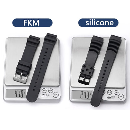 High Quality Fluorine Rubber Watch Strap, 20mm 22mm, for Seiko Black and Green Abalone Canned Aqua Ghost Sport, Waterproof
