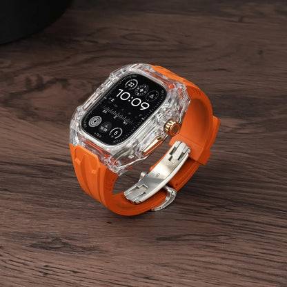 Modification Kit for Apple Watch Ultra 2 10 9 8 7 6 5 4, Sport Silicone Strap + Case for IWatch 44mm 45mm 46mm 49mm