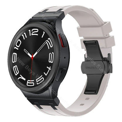 Bracelet de sport en silicone sans interstice pour hommes, compatible Samsung Galaxy Watch 7 40mm 44mm, 6 4 Classic 46 47mm, 42 43mm, 5 Pro 45mm