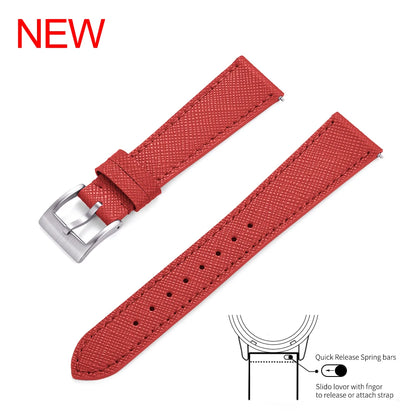 Bracelet de montre en cuir vintage cousu, 18mm, 19mm, 20mm, 21mm, 22mm, 23mm, 24mm, à dégagement rapide, rétro, durable, bracelets de remplacement