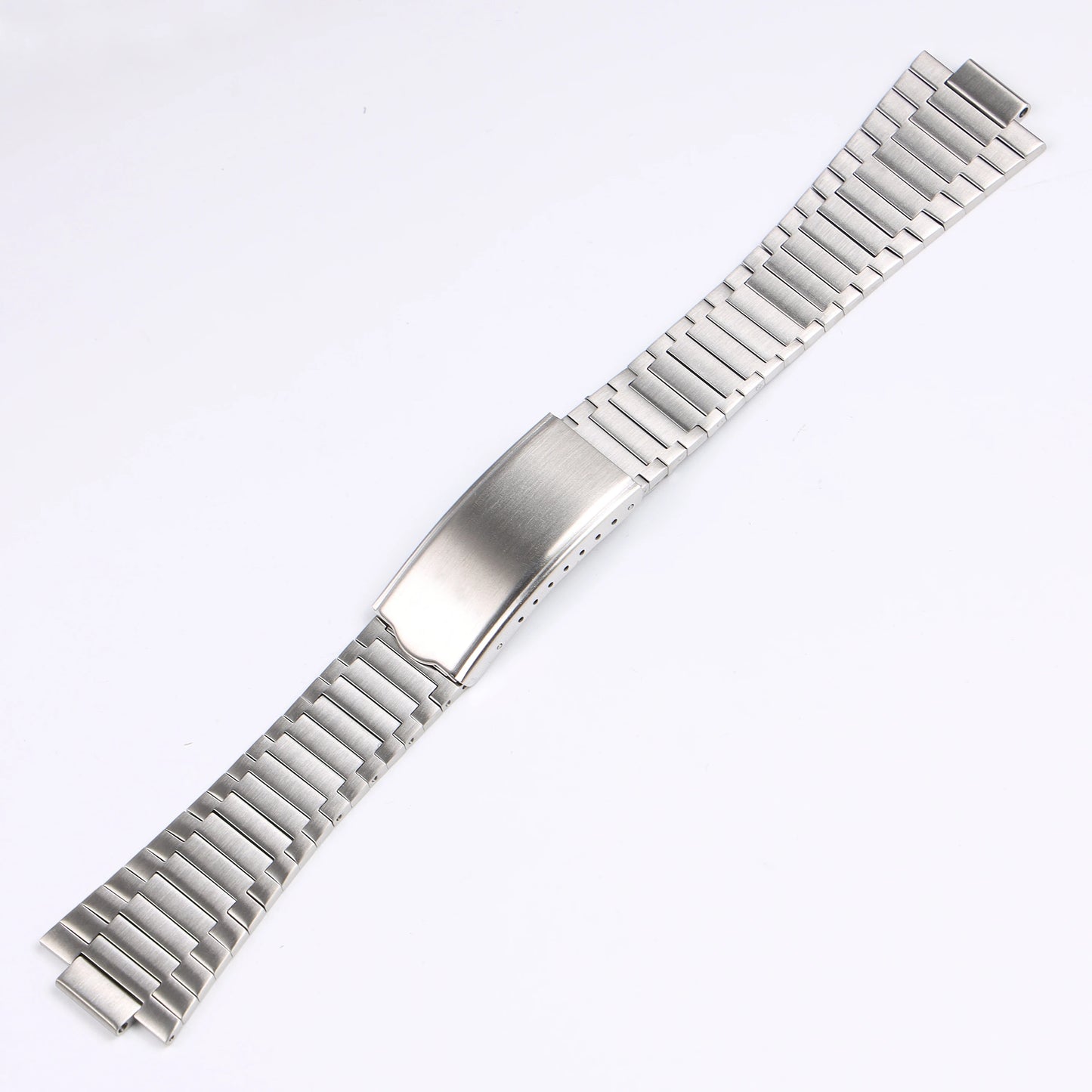 Cinturino per orologio vintage in acciaio inossidabile spazzolato color argento 22*11mm per Omega TV Seamaster 1020 con fibbia deployante in metallo