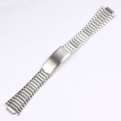 Cinturino per orologio vintage in acciaio inossidabile spazzolato color argento 22*11mm per Omega TV Seamaster 1020 con fibbia deployante in metallo
