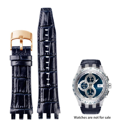 Bracelet de montre en cuir de vache, 22mm, noir, marron, bleu, blanc, avec outils, pour Swatch SVGK407 SVGK406 SVGK409 SVGK403