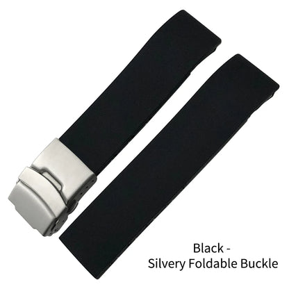 20mm Natural Silicone Rubber Watch Strap for Tissot 1853 T011 T090 T472, Tachymeter, Black Sport Diving Watch Band, Free Tools for Men