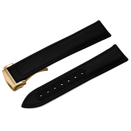 Bracelet de montre en Nylon en tissu voile, 20mm 22mm, en cuir, pour Omega Seamaster Swatch, boucle pliante, Bracelet universel