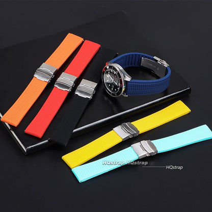 Bracelets de montre en Silicone à dégagement rapide, 20mm 22mm 24mm, pour Samsung, Seiko hommes, bandes de Sport en caoutchouc, Bracelet universel