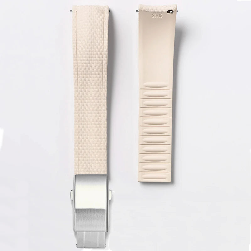 Bracelet de montre en caoutchouc fluoré FKM 18/19/20/21/22/24 mm avec boucle déployante universelle pour hommes, bracelet de remplacement CTS pour Seiko et Omega