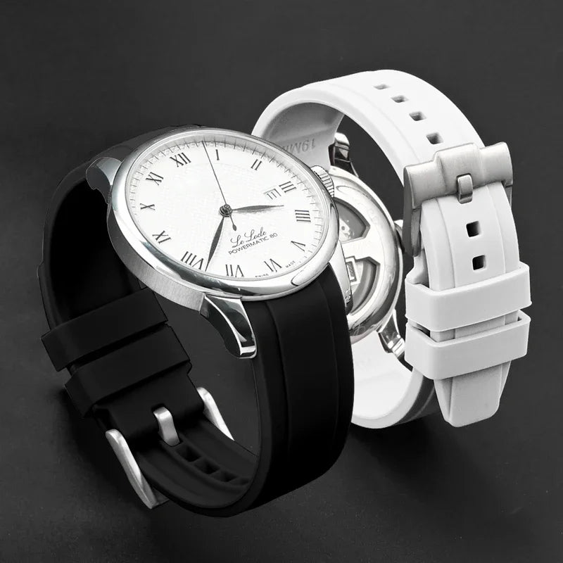 High Resistance Silicone Bracelet for Men and Women, 18/19/20/21/22mm, Universal Curved End, Butterfly Buckle, Watch Strap for Tissot 1853