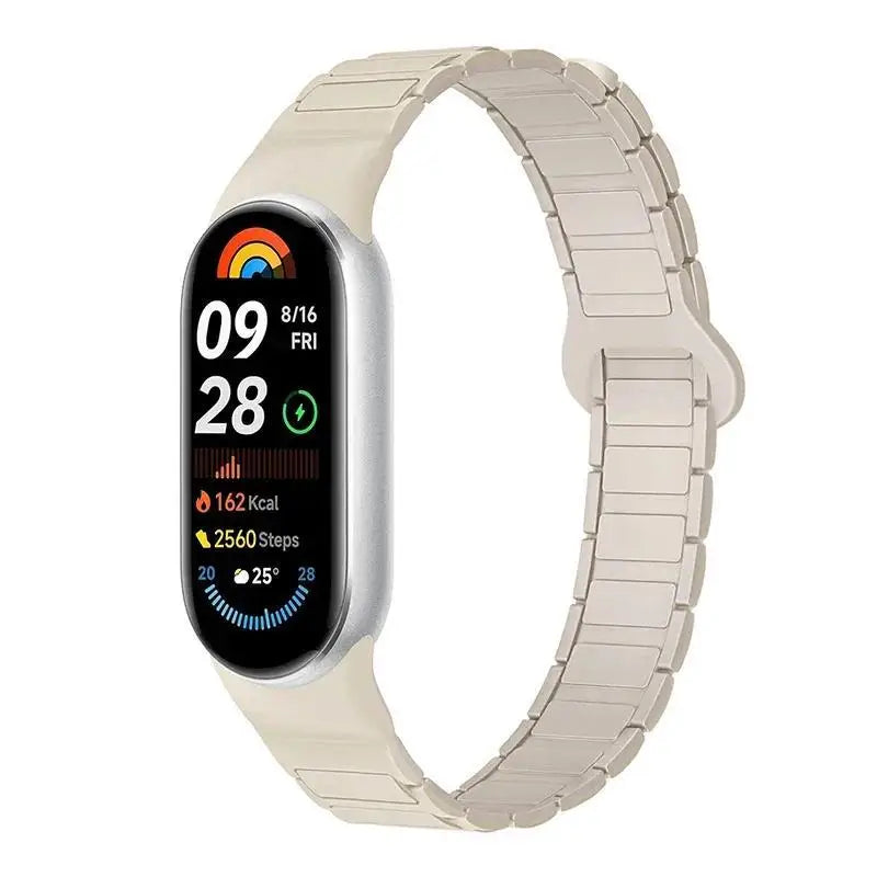 Magnetic Silicone Strap for Xiaomi Mi Band 10 9 8, Replacement Smart Bracelet, Silicone Sports Strap