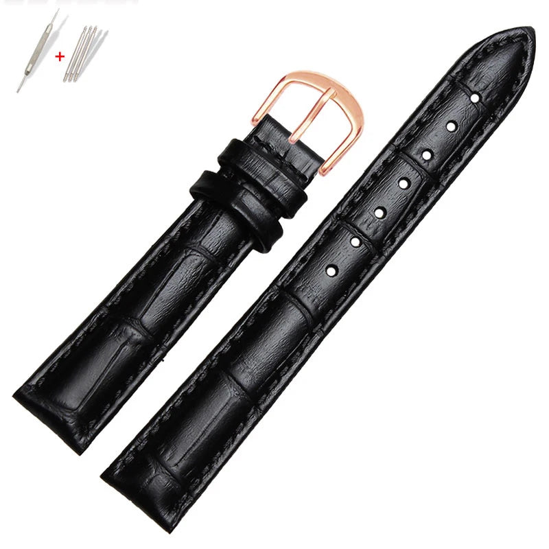 Genuine Leather Watch Strap for Men and Women, Watch Band, Black Brown, Rossini, 818573, 818574, 5613, 517768 mol, Citizen, 12mm, 14mm, 16mm, 18mm