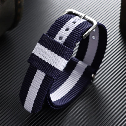 16/18/20mm Nylon Watch Band, Universal Canvas Strap for Men and Women, One-Piece Woven Bracelet