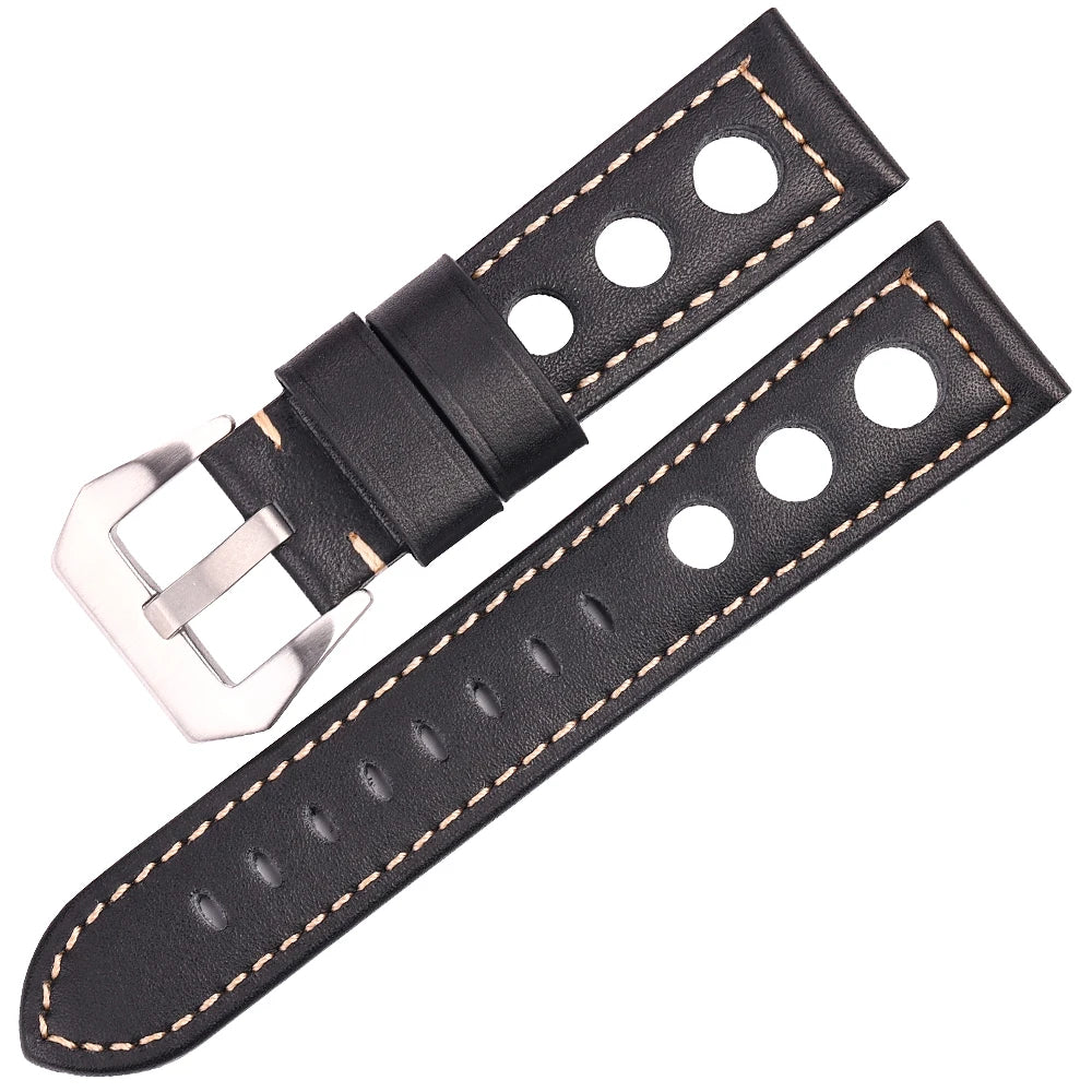 4 couleurs peau de vache bracelet de montre Vintage en cuir véritable 20mm 22mm 24mm bracelet de montre femmes hommes mode bracelet de montre ceinture avec boucle ardillon