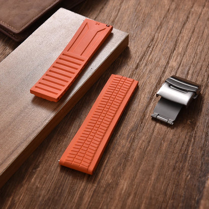 Bracelet montre pour Patek Philippe Caoutchouc Premium - Rapide /  Fermoir Papillon / à découpée