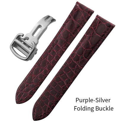 20mm 23mm 17mm 19mm Luxurious Crocodile Leather Watch Strap for Cartier Tank Solo Santos Watch Band American Alligator Men Women
