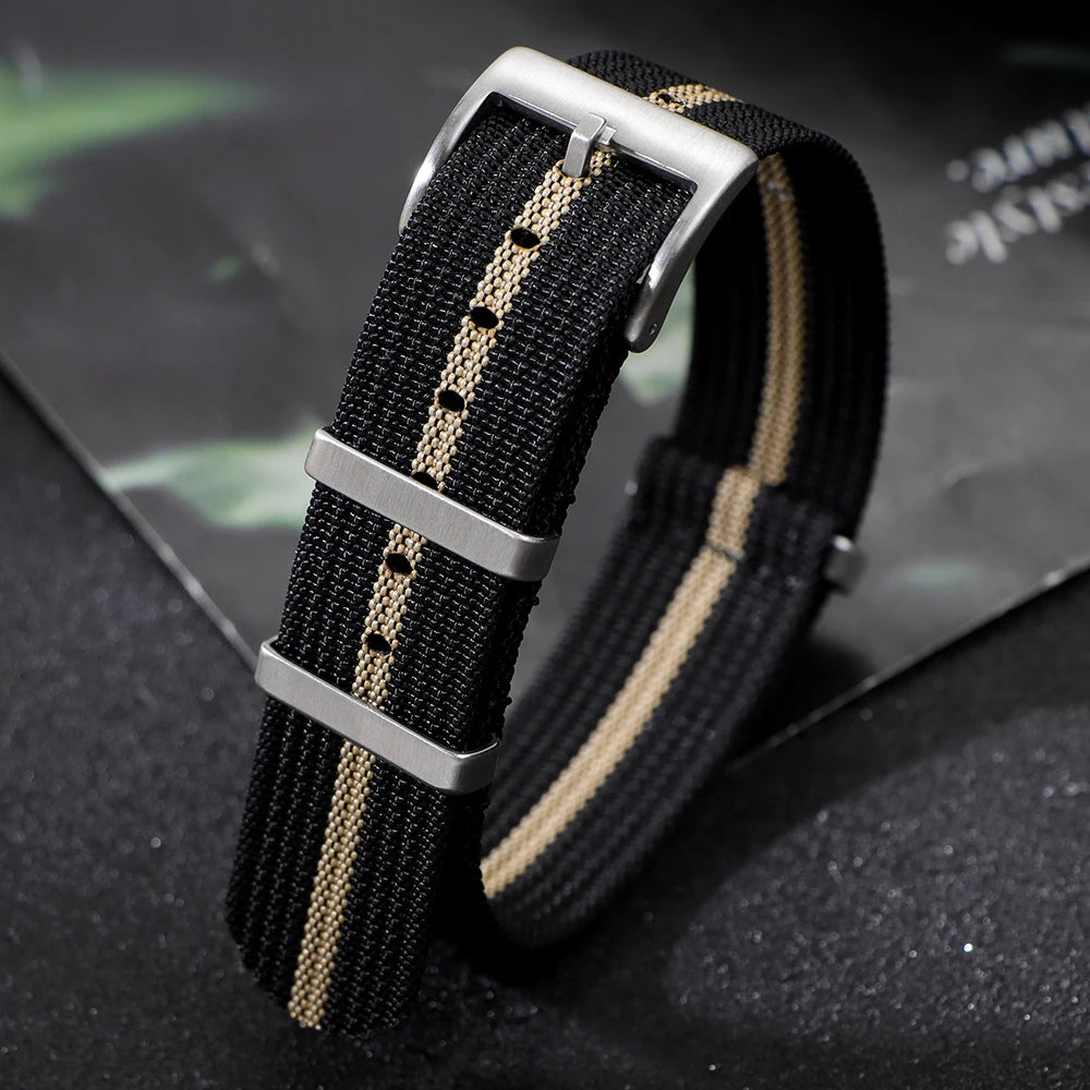 Cinturino per orologio in Nylon per Seiko Army Sport, cinturino di ricambio 18mm 20mm 22mm marrone verde nero, cinturino militare, cinturino per orologio casual
