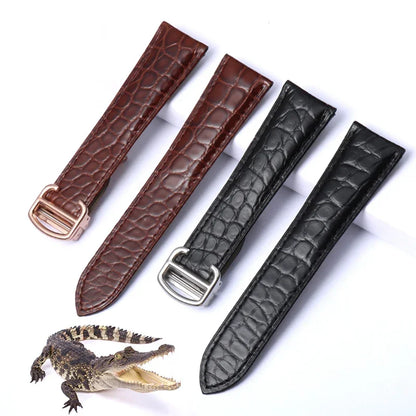 Men's and women's alligator leather bracelet, genuine leather watch strap, Cartier Solo, Precious London, black and brown, 16mm, 18mm, 20mm, 22mm, 24mm