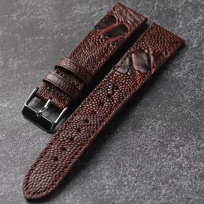 Handmade genuine high quality ostrich foot leather 18 19 20 21 22MM brown green genuine leather Vintage Strap for men Vintage