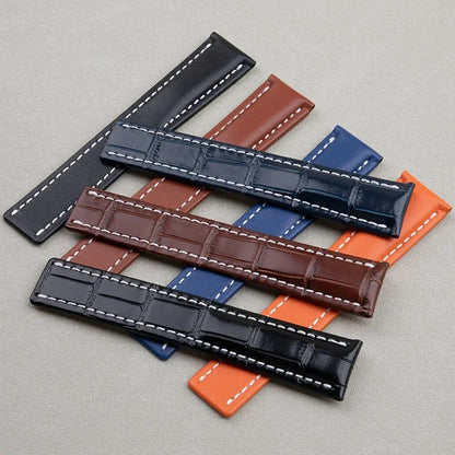 Cinturino universale in vera pelle di bambù, morbido, compatibile con cinturino TAG Heuer MONACO, nero, marrone, blu, 22mm, 24mm, fibbia pieghevole