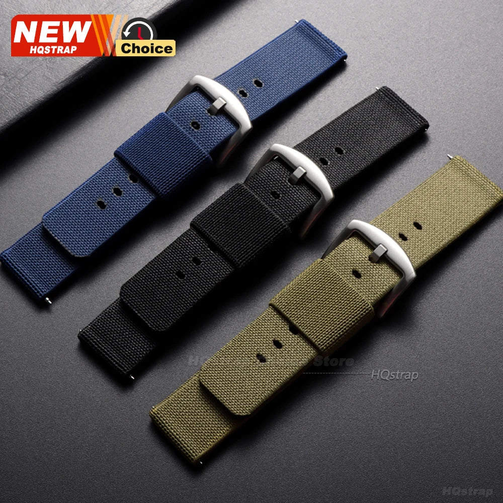 Nuovo cinturino per orologio elastico in nylon intrecciato, 18mm 20mm 22mm, universale, a sgancio rapido, per orologio militare, braccialetto per donne e uomini