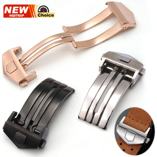 Luxury stainless steel buckle, 18mm 20mm, for TAG Heuer watch strap, metal clasp, double folding button, repair tools, accessories