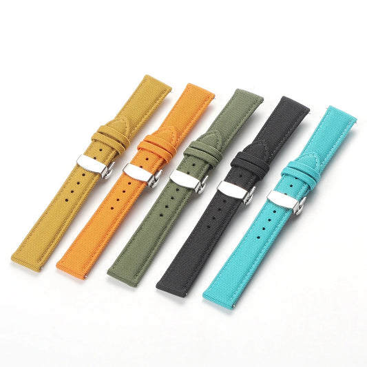 Cinturino per orologio in tela di nylon 18mm 19mm 20mm 21mm 22mm 24mm, cinturino impermeabile a sgancio rapido con fibbia deployante a farfalla