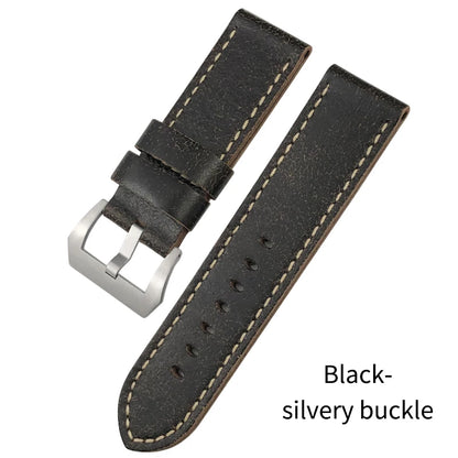Cinturino per orologio in pelle bovina fatto a mano, 26mm, ricambio per Panerai LUMINOR, fibbia subacquea in acciaio, attrezzi di alta qualità