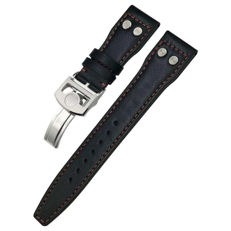 Bracelet de montre en cuir de vachette Rivet Optics, bracelet de montre en cuir véritable, IWC, Suffino 77, Suff5009, Big Pilot, Spitfire, Le Petit Prince, 21mm, 22mm
