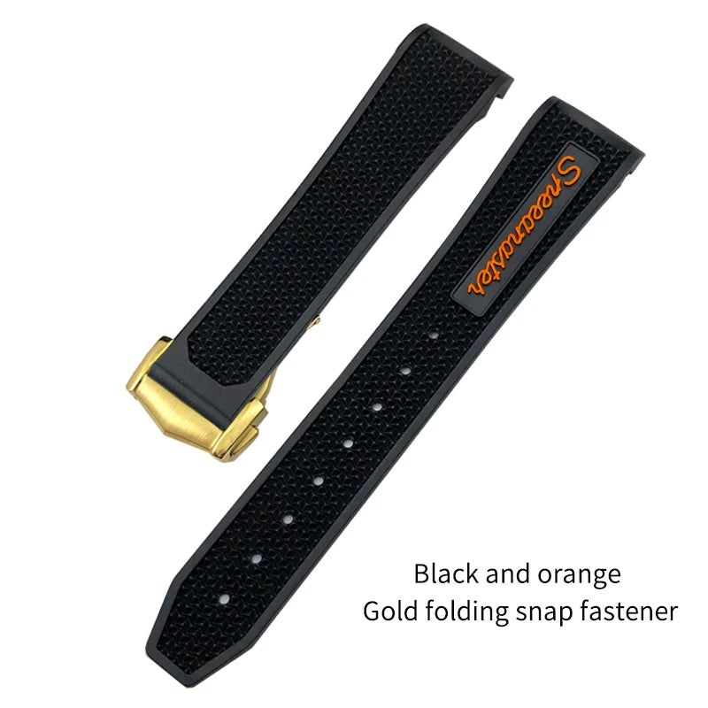 Soft Rubber and Silicone Watch Strap, 19mm 21mm 20mm 18mm, for Omega Speedmaster Seamaster 300 Sport Watch, Black and Blue Bracelets