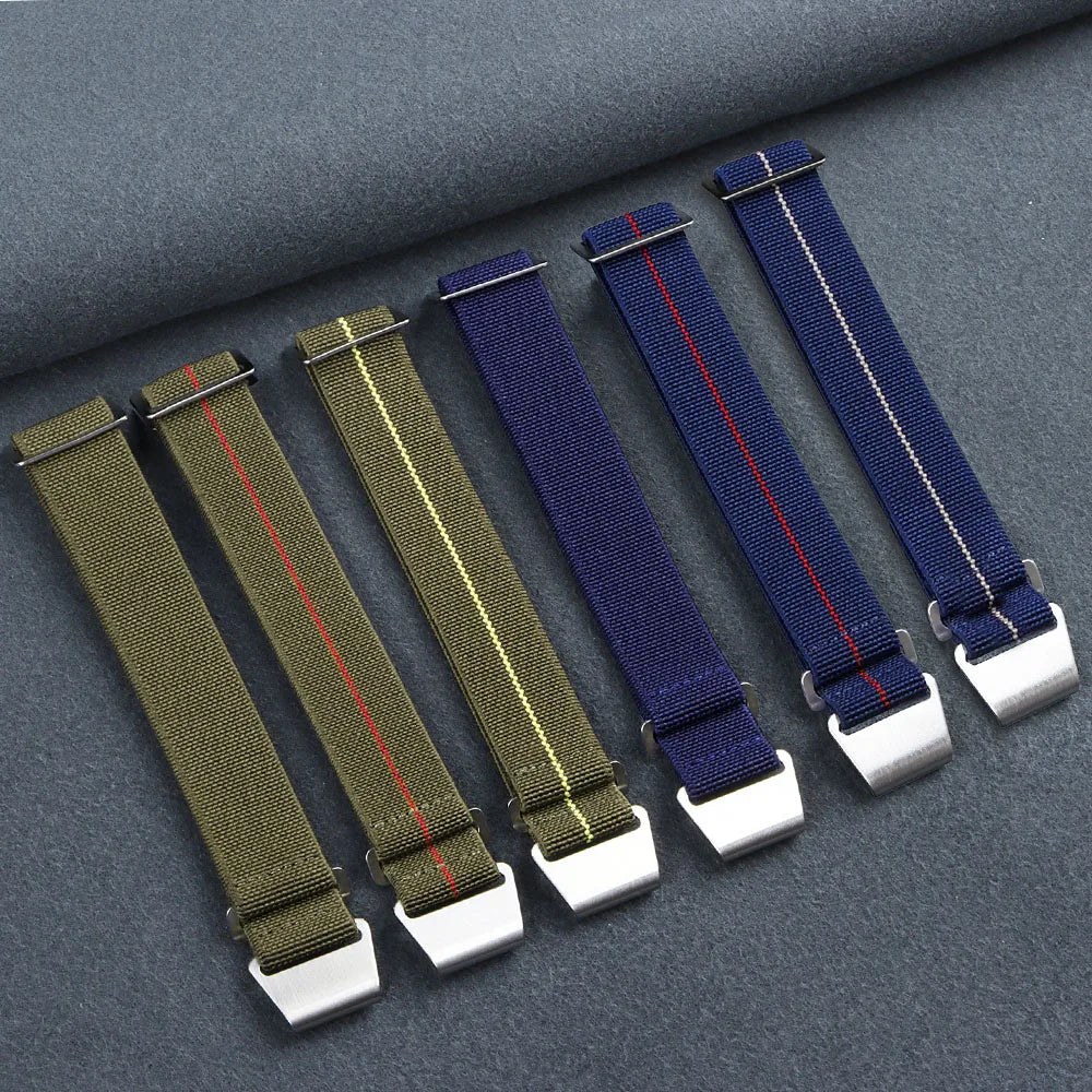 Bracelet de montre tressé en Nylon, 18/20/22mm, élastique, troupes françaises, sac de Parachute, Bracelet de Sport universel pour hommes et femmes