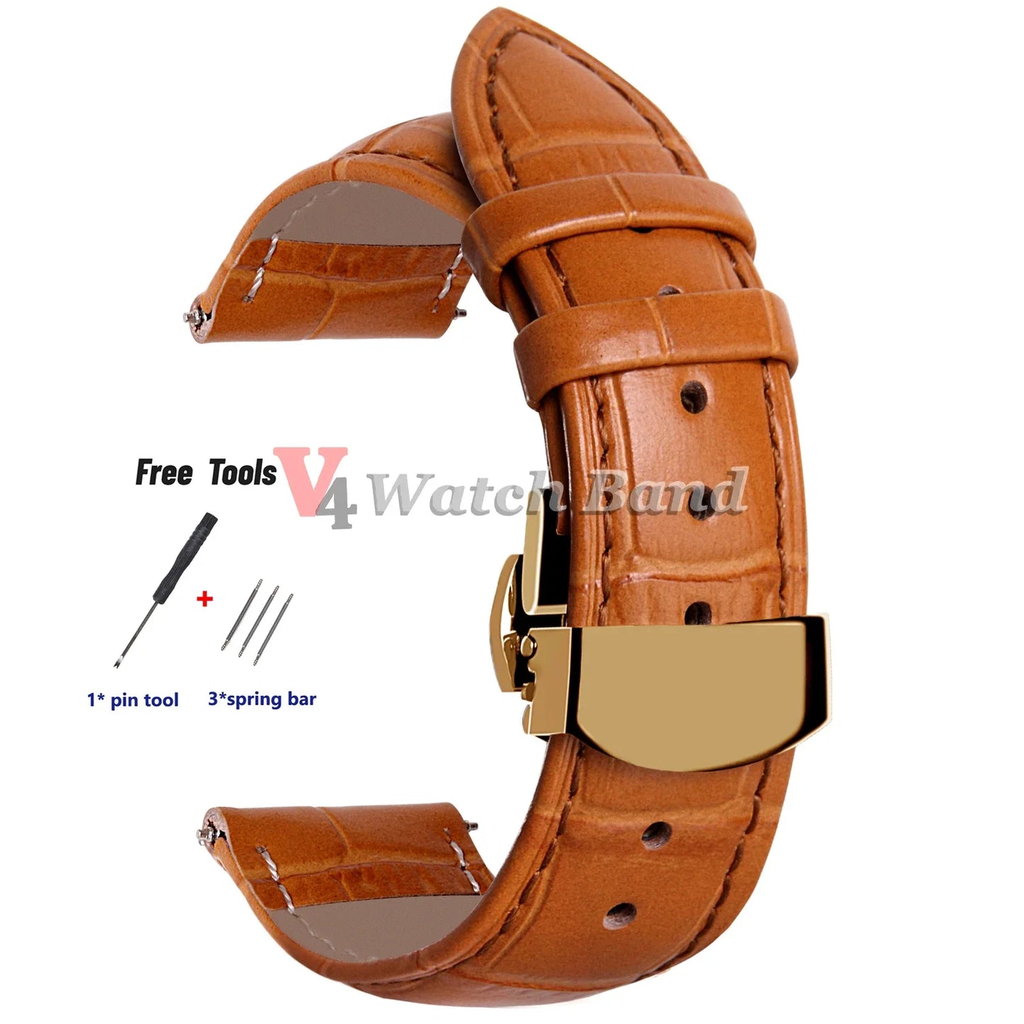 Cinturino per orologio 18 mm 20 mm 22 mm 24 mm, motivo coccodrillo, per Omega, cinturino da polso per Seiko Vintage, fibbia a farfalla di ricambio